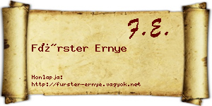 Fürster Ernye névjegykártya